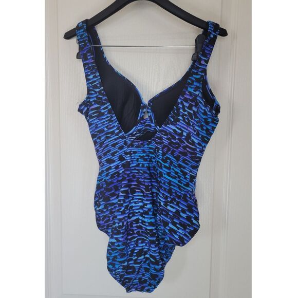 Miraclesuit Blue Leopard Cheetah Animal Print Swimsuit One Piece - Picture 2 of 4